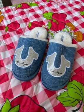 True Religion Rhinestone Slippers